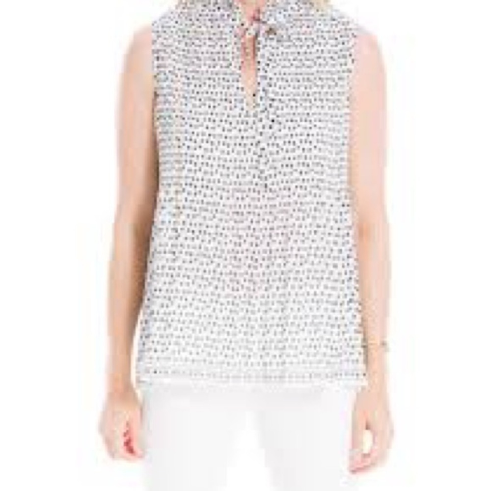 Max Studio White and Black Patterned Blouse